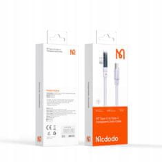 Mcdodo MCDODO KOTNI USB-C KABEL ZA HITRO POLNJENJE USB TIPA C 3A 65W ČRN 1M