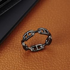 Morellato Brezčasen črn prstan iz jekla Catene SATX250 (Obseg 65 mm)