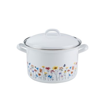 Riess Lonec s pokrovom Flora 14cm / 1l / dvojni ročaj / emajl