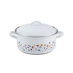 Riess Kozica s pokrovom Flora 16cm / 1l / dvojni ročaj / emajl