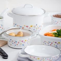 Riess Lonec s pokrovom Flora 18cm / 2,5l / dvojni ročaj / emajl