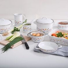 Riess Kozica s pokrovom Flora 16cm / 1l / dvojni ročaj / emajl