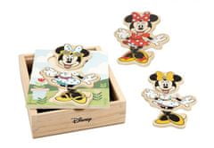 Mikro Trading MINNIE Mouse lesena sestavljanka "Dress up MINNIE" 19 kosov v leseni škatli v foliji