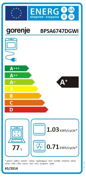 Gorenje BPSA6747DGWI vgradna pirolitična pečica