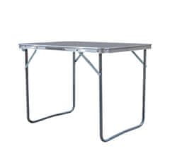 Aga Zložljiva kamping miza 80x60x70 cm Siva