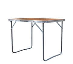 Aga Zložljiva kamping miza 80x60x70 cm Rjava