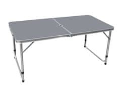 Aga Zložljiva kamping miza 120x60x54/60/70 cm Siva