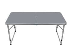 Aga Zložljiva kamping miza 120x60x54/60/70 cm Siva