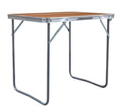 Aga Zložljiva taborniška miza 70x50x60 cm rjava