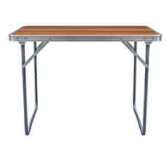 Aga Zložljiva kamping miza 80x60x70 cm Rjava