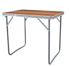 Aga Zložljiva kamping miza 70x50x60 cm Rjava