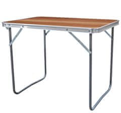 Aga Zložljiva kamping miza 80x60x70 cm Rjava