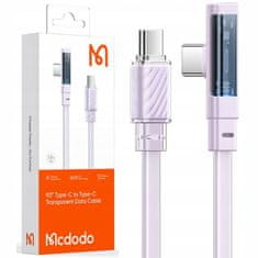 Mcdodo MCDODO KOTNI USB-C KABEL ZA HITRO POLNJENJE USB TIPA C 3A 65W VIJOLIČNA 1M