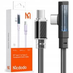 Mcdodo MCDODO KOTNI USB-C KABEL ZA HITRO POLNJENJE USB TIPA C 3A 65W ČRN 1M