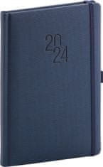 Tedenski dnevnik Diamante 2024, modra barva, 15 × 21 cm