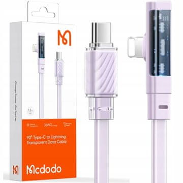 Mcdodo MCDODO KOTNI KABEL USB-C LIGHTNING FLAT 36W ZA IPHONE 13 14 PURPLE 2M