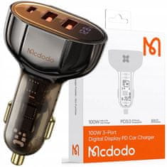 Mcdodo MCDODO AVTOMOBILSKI POLNILEC USB/USB-C PD 100W LCD CC-2300