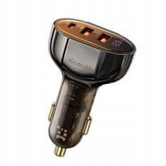 Mcdodo MCDODO MOČAN HITER AVTO POLNILEC METER 3X USB USB-C 100W VODIL