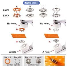 Mormark Set za pritrjevanje gumbov, namestitev gumbov na tkanino (Klešče + 100 gumbov) | SNAPSTER