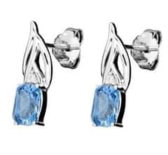 Silver Cat Unikatni srebrni uhani z modrim sintetičnim spinelom SC464