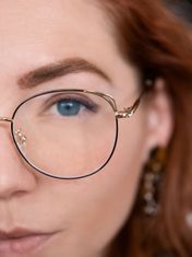 VeyRey očala proti modri svetlobi Ovalni Petronell črna in zlata