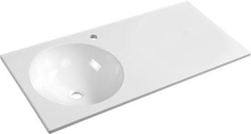 SAPHO JUNO Levo Pravokotno Umyvadlo, Lit Marmor, 100x47cm, Bela