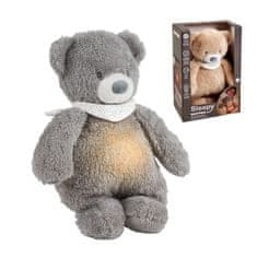 Nattou Plišasta glasbena uspavanka s senzorjem svetlobe in joka 4v1 Sleepy Bear Grey 0m+