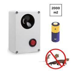 TIMMLUX Profesionalni baterijski 2000m2 ultrazvočni odganjalec miši, podgan in kun za notranjo ali znanjo uporabo 4xAA 6V EU proizvod
