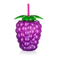 Banquet Plastenka s slamico BLACKBERRY 800 ml, komplet 6 kosov