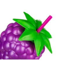 Banquet Plastenka s slamico BLACKBERRY 800 ml, komplet 6 kosov