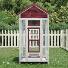 Vidaxl vidaXL Ptičja kletka moka 91,5x53x170 cm masivna borovina