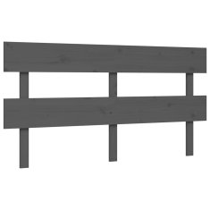 Vidaxl Posteljni okvir z vzglavjem siv 160x200 cm trden les