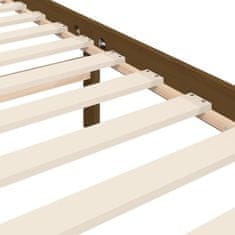 Vidaxl Posteljni okvir z vzglavjem medeno rjav 160x200 cm trden les
