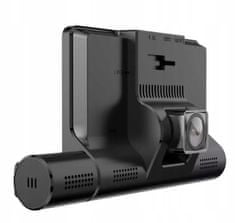 Farrot Avto DVR Kamera 4-palčni zaslon na dotik Zadnja kamera 1080P Full HD 3 leče G senzor črna