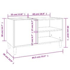 Vidaxl Omarica za gramofonske plošče siva sonoma 84,5x38x48cm inž. les