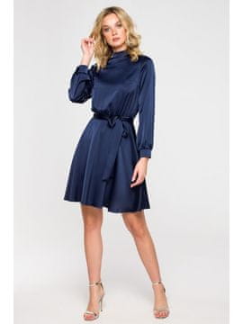makover Ženska mini obleka Adese K157 mornarsko modra