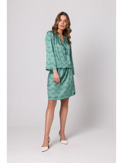Style Stylove Ženska mini obleka Seka S338 svetlo zelena