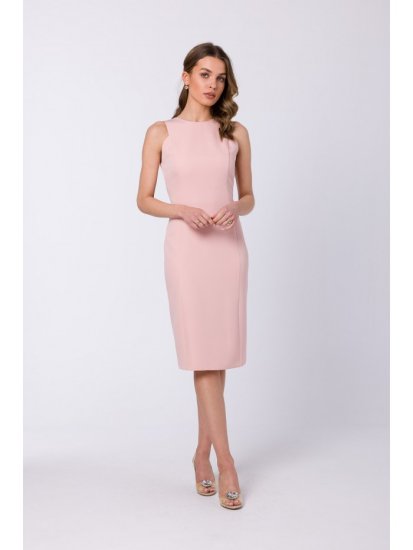 Style Stylove Ženska mini obleka Lilott S342 pudrasto roza