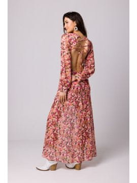 makover Ženska maxi obleka Sakran K165 svetlo roza