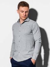 OMBRE Moška srajca z dolgimi rokavi Earls siva xl