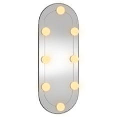 shumee Stensko ogledalo z LED lučkami 20x50 cm stekleno ovalno