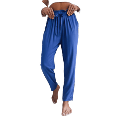 Dstreet Ženske hlače iz blaga ADELIS v barvi cvetačno modre uy1537 L-XL