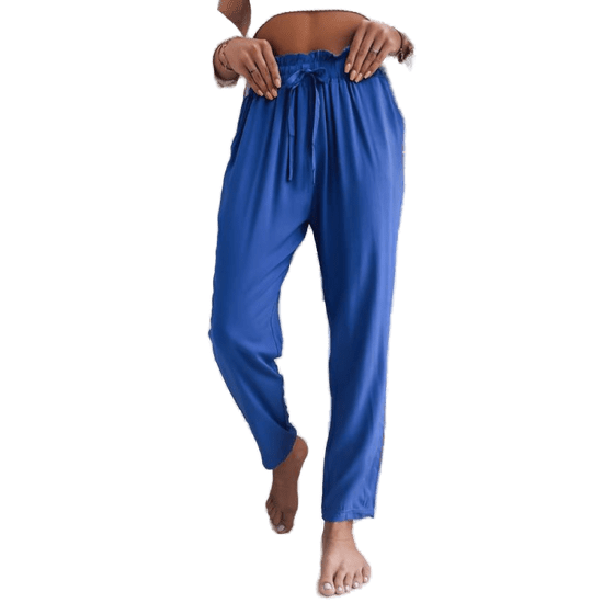 Dstreet Ženske hlače iz blaga ADELIS v barvi cvetačno modre uy1537