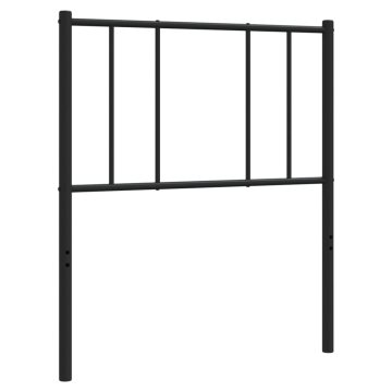Vidaxl Kovinsko posteljno vzglavje črno 75 cm