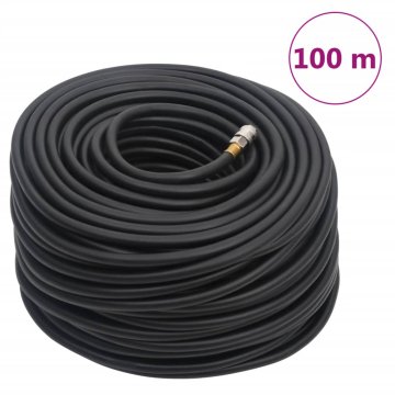 shumee vidaXL Hibridna zračna cev črna 0,6" 100 m guma in PVC
