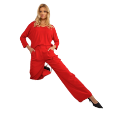 ITALY MODA Ženske hlače z gubami STANIA rdeča DHJ-SP-15679-1.35X_398827 XL