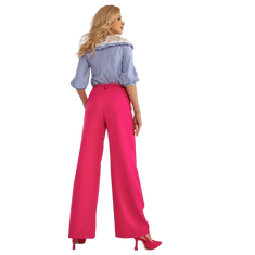 ITALY MODA Ženske hlače s širokimi šivi MONA temno roza DHJ-SP-15679-1.30X_398838 S