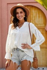 OMG! Ženska majica z dolgimi rokavi Alméria bela XL