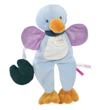 Doudou Darilni set - plišasta igrača račka z listom vodne lilije 27 cm