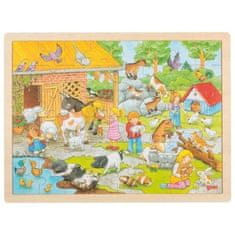 Goki Puzzle Otroški živalski vrt 48 kosov - lesene
